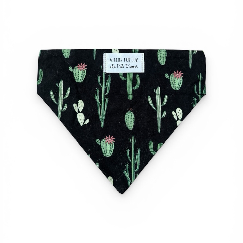 4/$20 Atelier Fur Luv Black Cactus Dog Bandana  pet cat small animal - Small